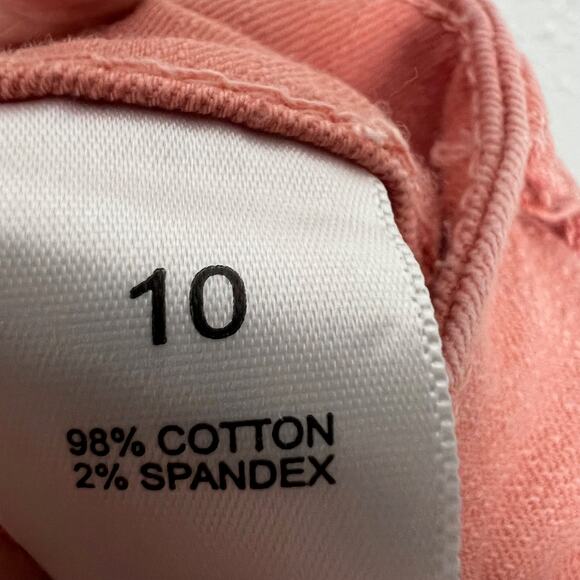 LOGO by Lori Goldstein Sz 10 Coral Pink Boyfriend Jean with Cuff or Frayed Hem - Picture 10 of 11